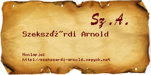 Szekszárdi Arnold névjegykártya