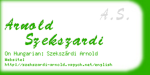 arnold szekszardi business card